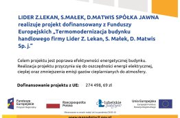 TERMOMODERNIZACJA BUDYNKU HANDLOWEGO LIDER Z.LEKAN, S.MAŁEK, D.MATWIS 